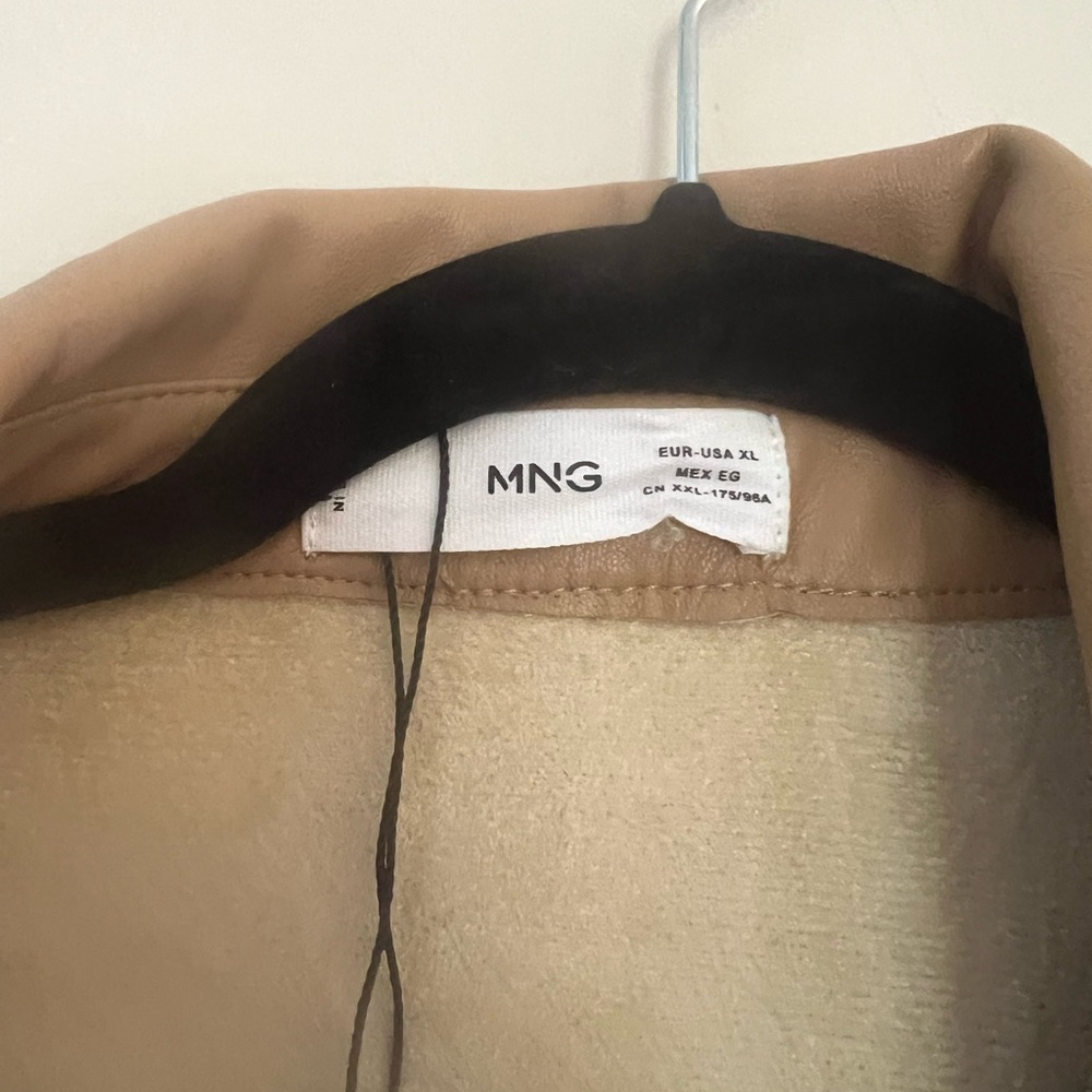 Mango woman’s leather shirt jacket coat - Picture 9 of 12
